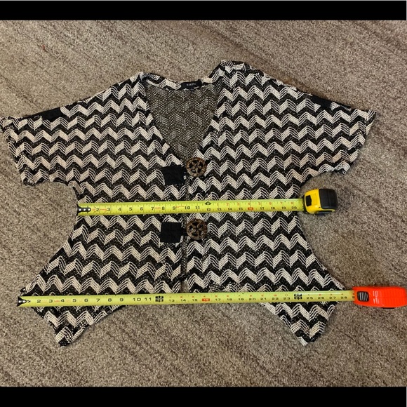 Top/other-Kaktus, swing flow zig zag thin artistic top, mesh, shark tail hem, M - Picture 16 of 17